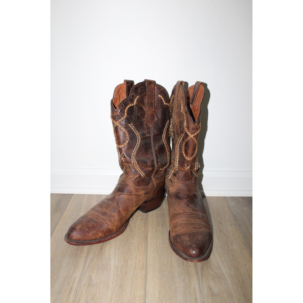 Dan Post Men's Albany Brown Leather Western Cowboy Boots Point Toe DP2662 Sz‎ 11